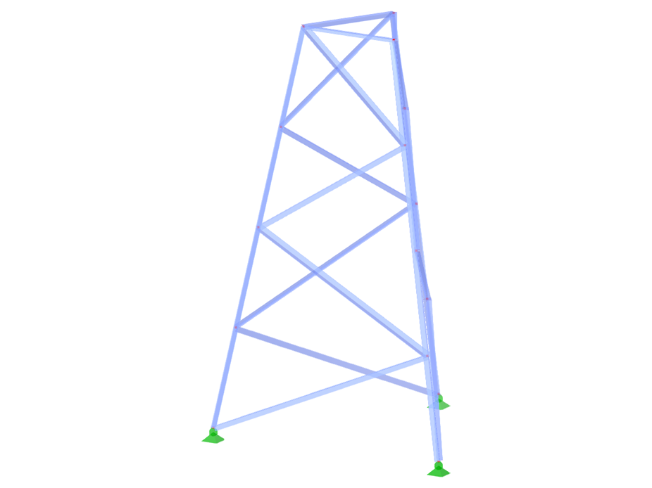 Model nr 2316 | TST012-b | Wieża kratowa | Rzut trójkątny | K-Przekątne w lewo