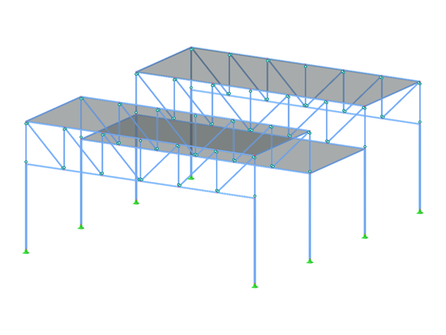 Model nr 3468 | FTS002 | Poziome płaszczyzny dachu z podpartymi obydwoma końcami