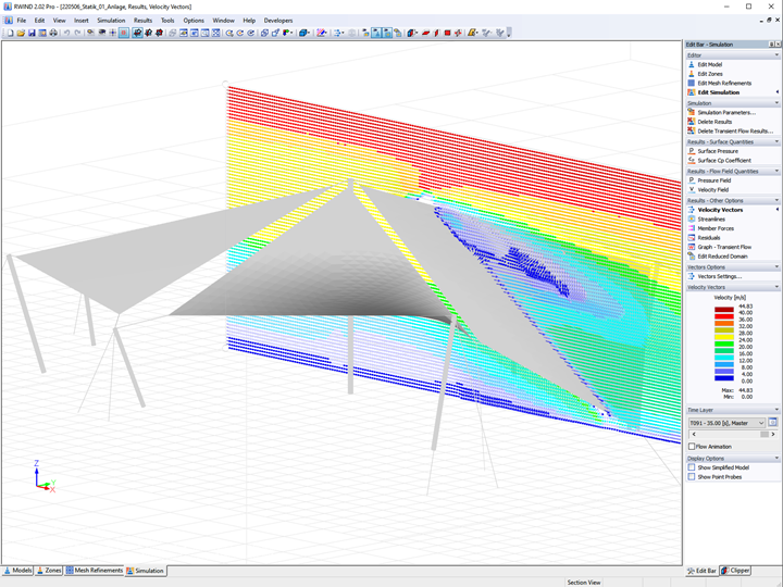 Model dachu membranowego w RWIND 2