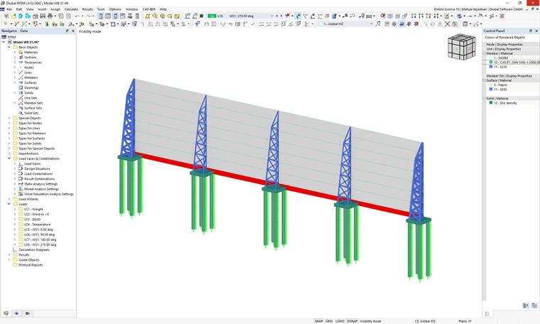 Struktura osłony wiatrowej w RFEM
