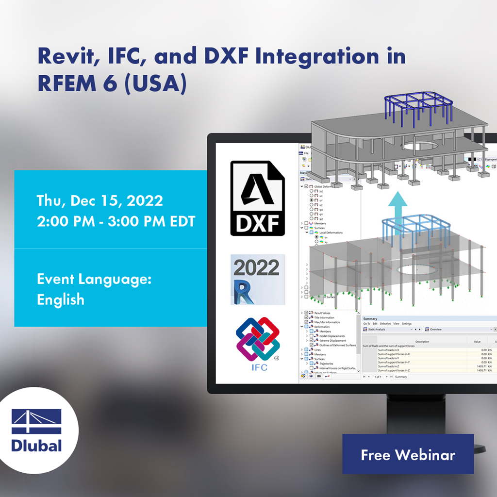 Integracja Revit, IFC i DXF w RFEM 6 (USA)