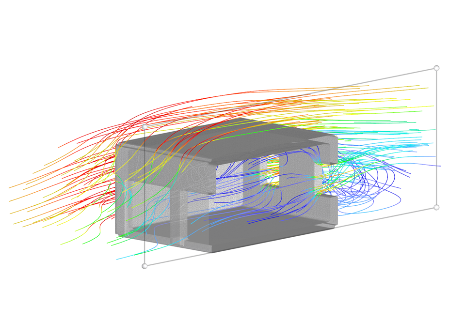Model garażu o powierzchni częściowo przepuszczającej wiatr