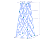 Wzór 002286 | TSR062-a | Wieża kratowa | Rzut prostokątny | Podwójne przekątne X (niepołączone) z parametrami