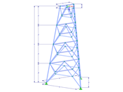 Wzór 002370 | TST053-a | Wieża kratowa | Rzut trójkątny z parametrami