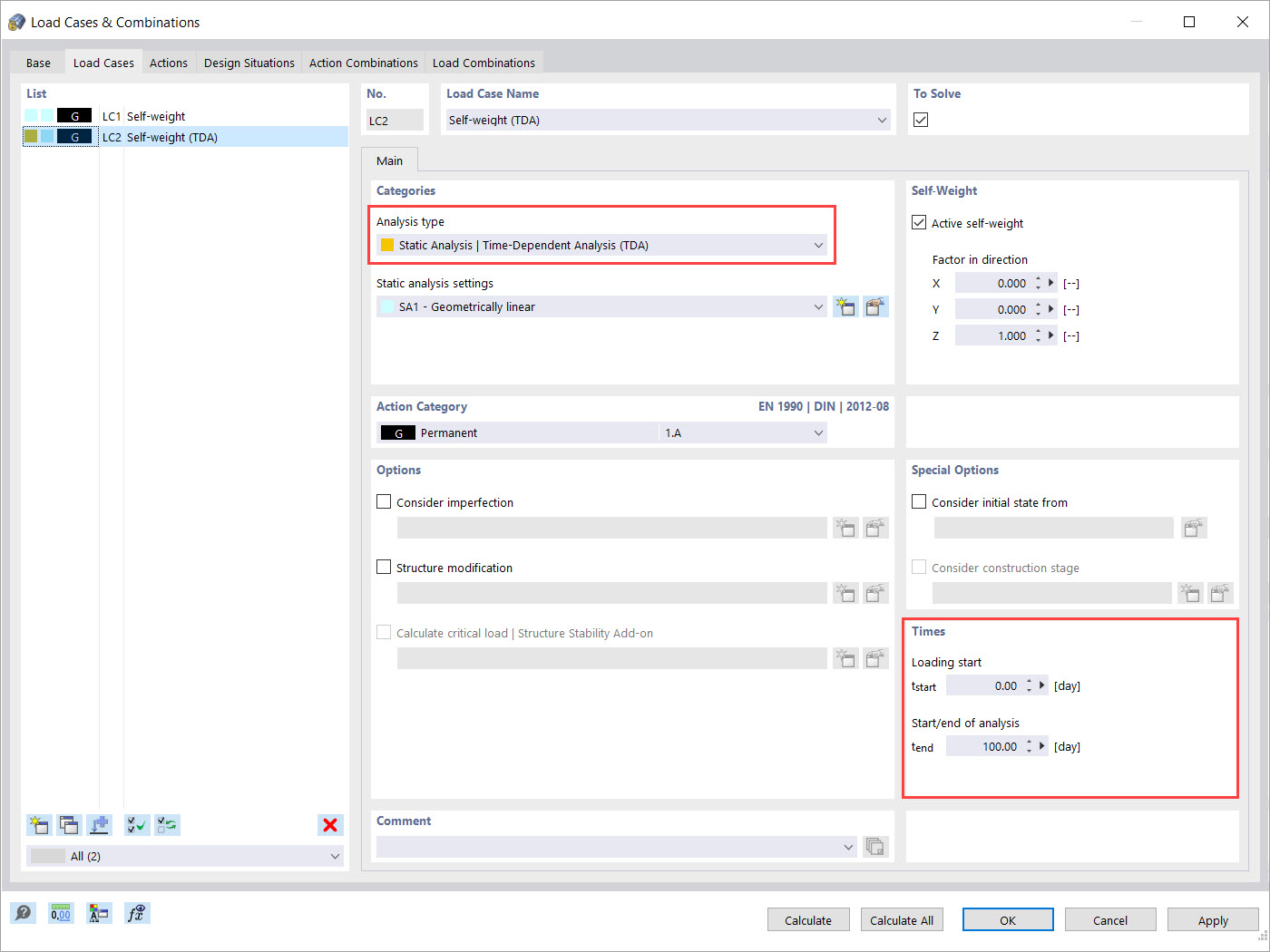 "Analiza zależna od czasu (TDA)" jako typ analizy