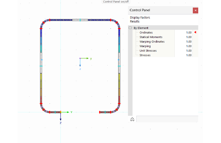Dostosowanie współczynników wyświetlania naprężeń