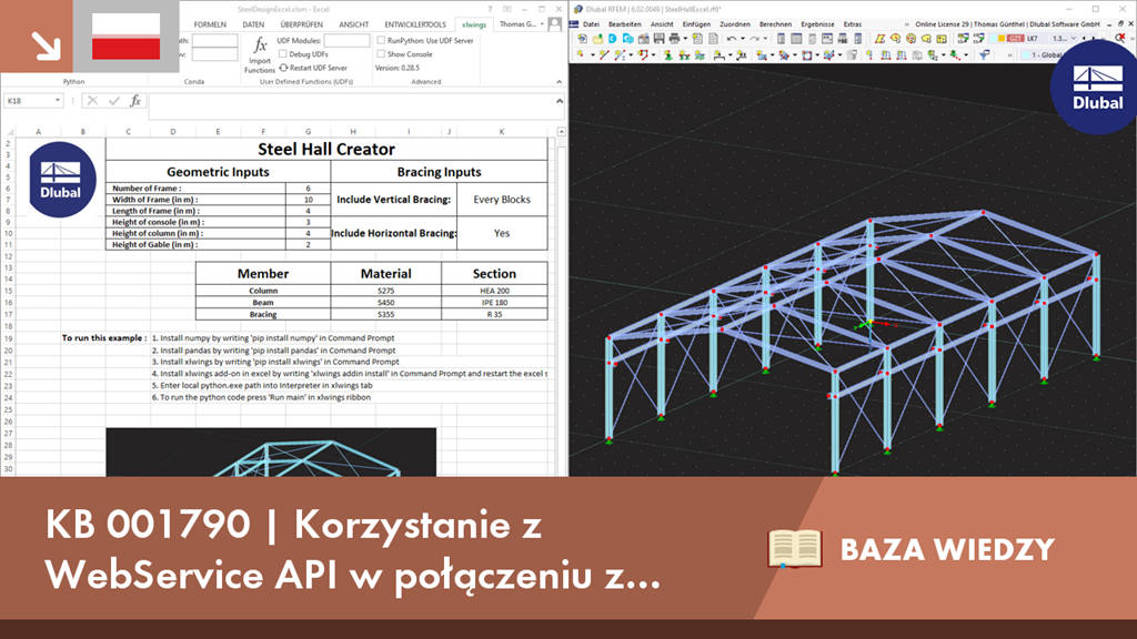 WebService API-Demonstration mit Excel und Python zur Automatisation strukturanalytischer Prozesse.