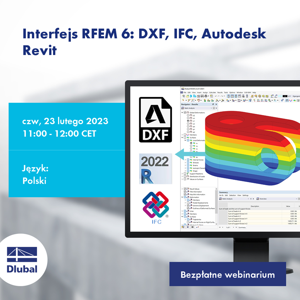 Interfejs RFEM 6: DXF, IFC, Autodesk Revit