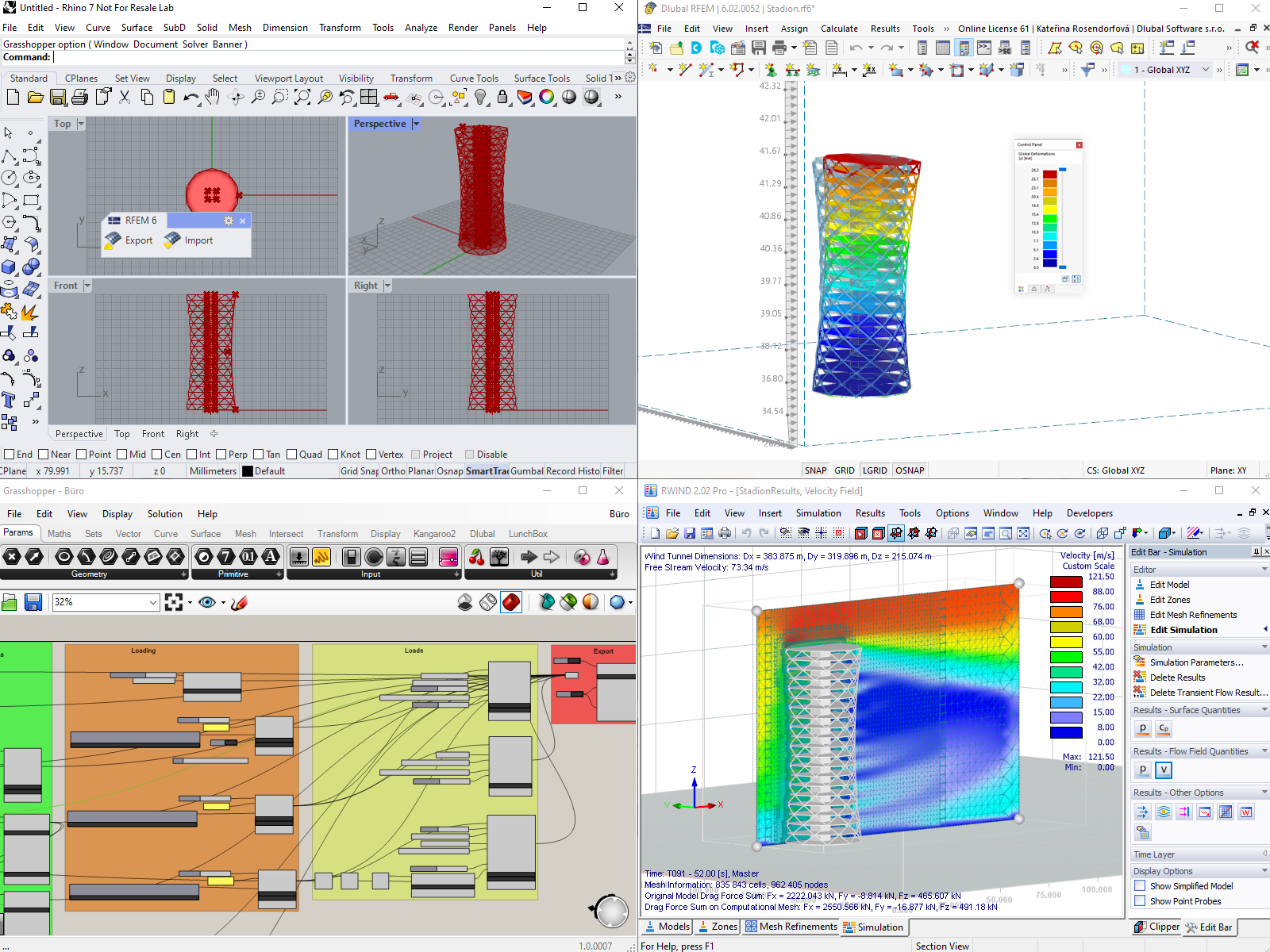 RFEM 6 Połączenia z Rhino i Grasshopper