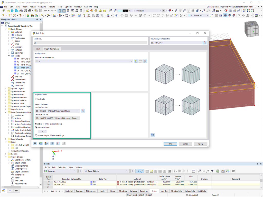 Cecha 002581 | Siatka warstwowa dla brył