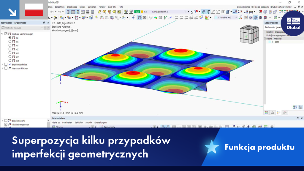 Wizualizacja przypadków niedoskonałości geometrycznych w nałożeniu w odmianie konstrukcji