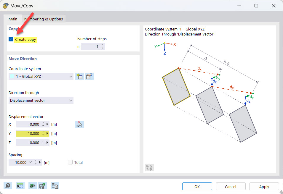 Kopiowanie linii i węzłów
