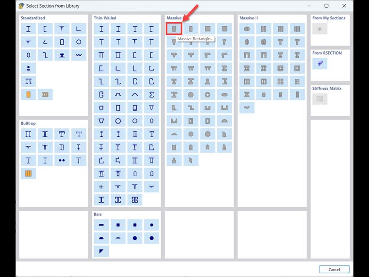 Wybór grubnościennego przekroju prostokątnego