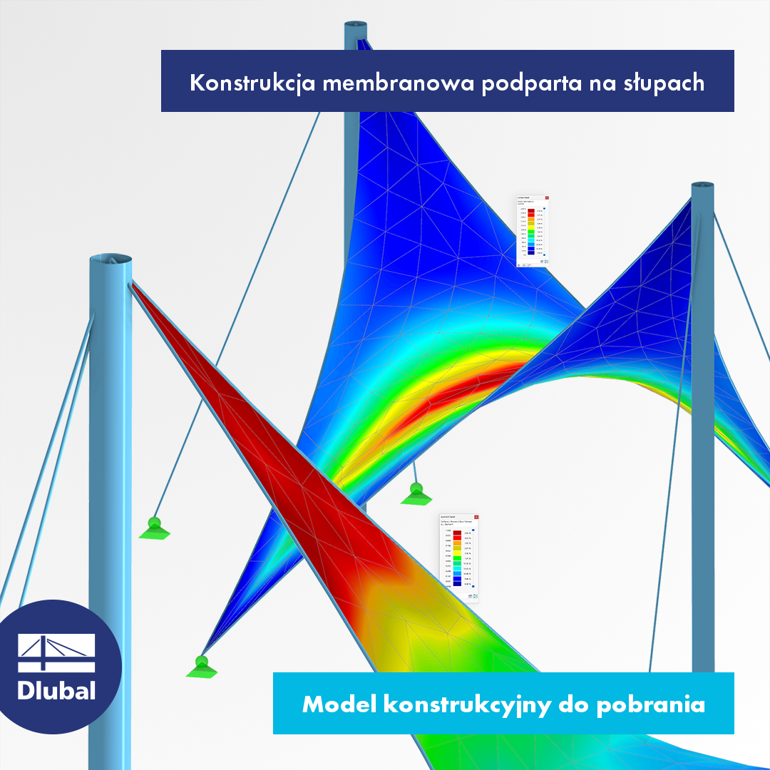 Konstrukcja membranowa podparta na słupach