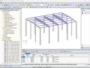 Hala żelbetowa z wymiarowaniem pojedynczych fundamentów