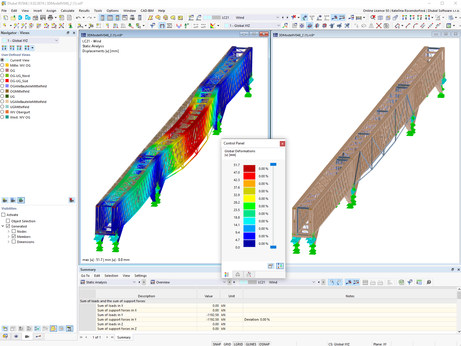 Model mostu Króla Ludwika w Kempten, Niemcy, wykonany w technologii RSTAB | © Konstruktionsgruppe Bauen AG
