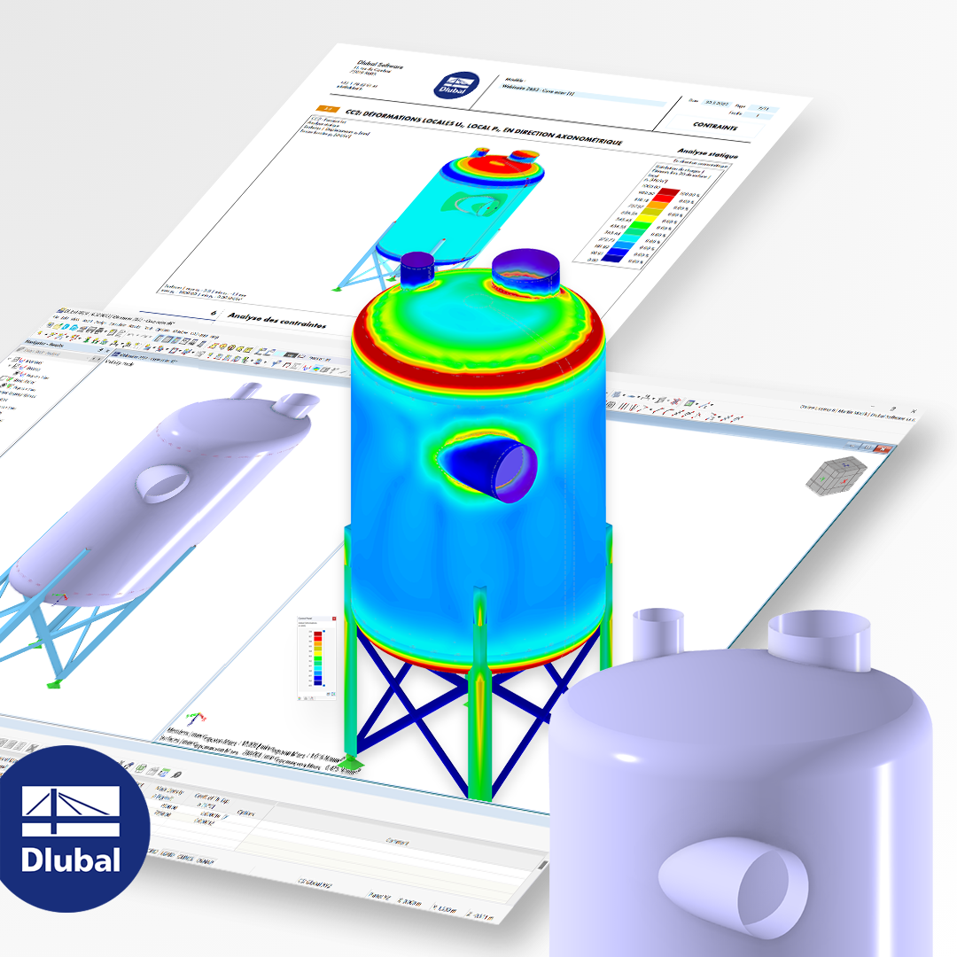 Zbiornik ze stali nierdzewnej | Model analityczny dla programu RFEM 6 do pobrania