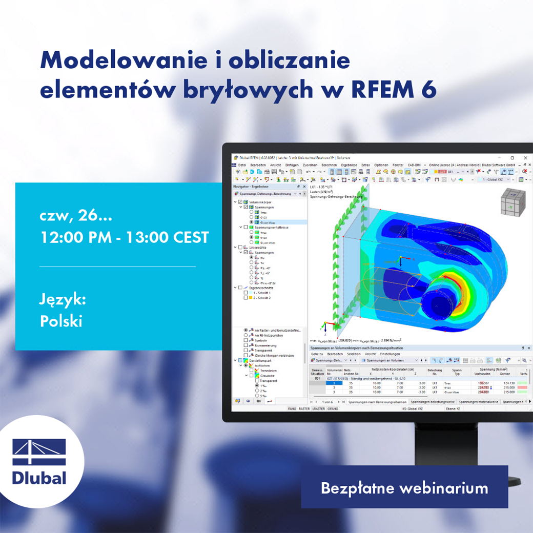 Modelowanie i obliczanie elementów bryłowych w RFEM 6