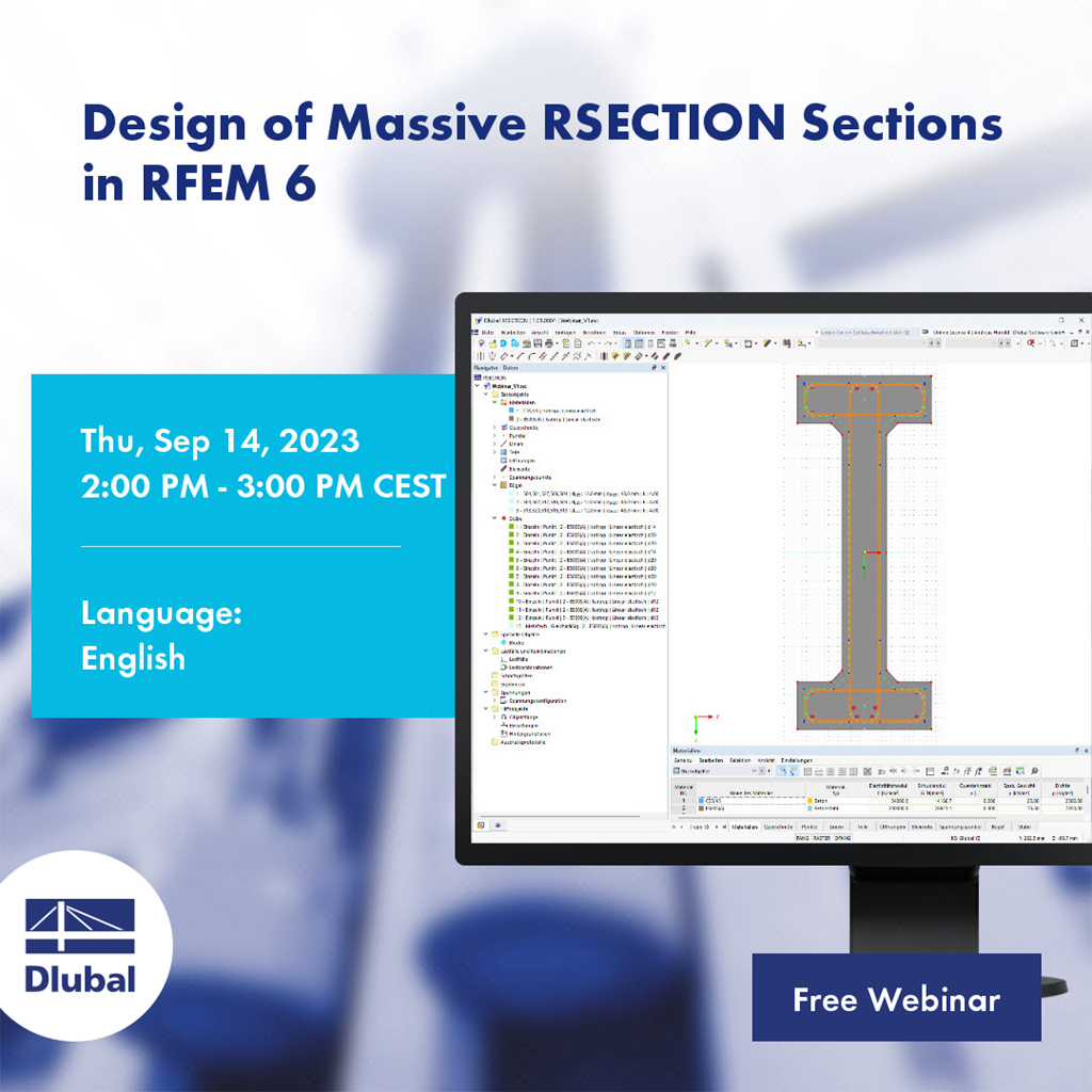 Wymiarowanie masywnych przekrojów RSECTION w RFEM 6