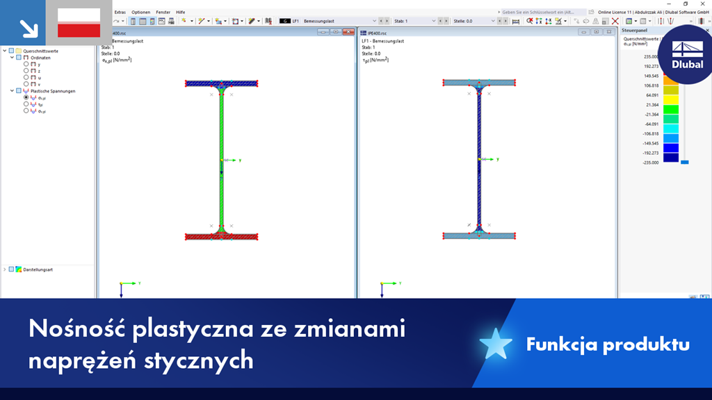 Wizualizacja nośności granicznej z uwzględnieniem naprężeń stycznych