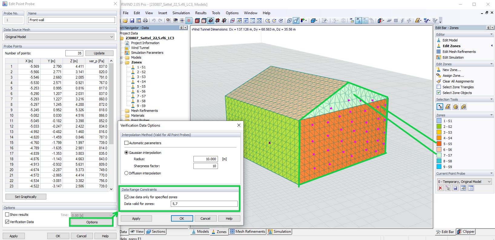 KB 001871 | Metody interpolacji dla eksperymentalnie mierzonych ciśnień w RWIND 2