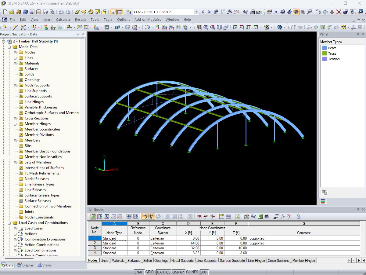 Stateczność hali drewnianej