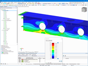 Obliczanie naprężeń i odkształceń pokazuje naprężenia powierzchniowe w RFEM 6 i porównuje je z naprężeniami granicznymi.