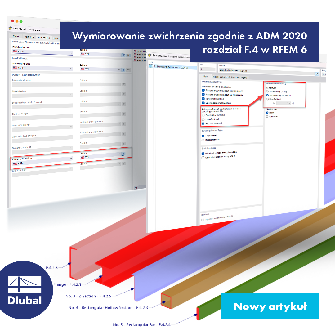 Wymiarowanie zwichrzenia zgodnie z ADM 2020 rozdz. F.4 w RFEM 6