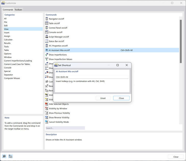 FAQ 005471 | Skrót klawiaturowy asystenta AI Mia koliduje z innym skrótem klawiaturowym, którego używam w całym systemie. Jak zmienić skrót klawiaturowy z