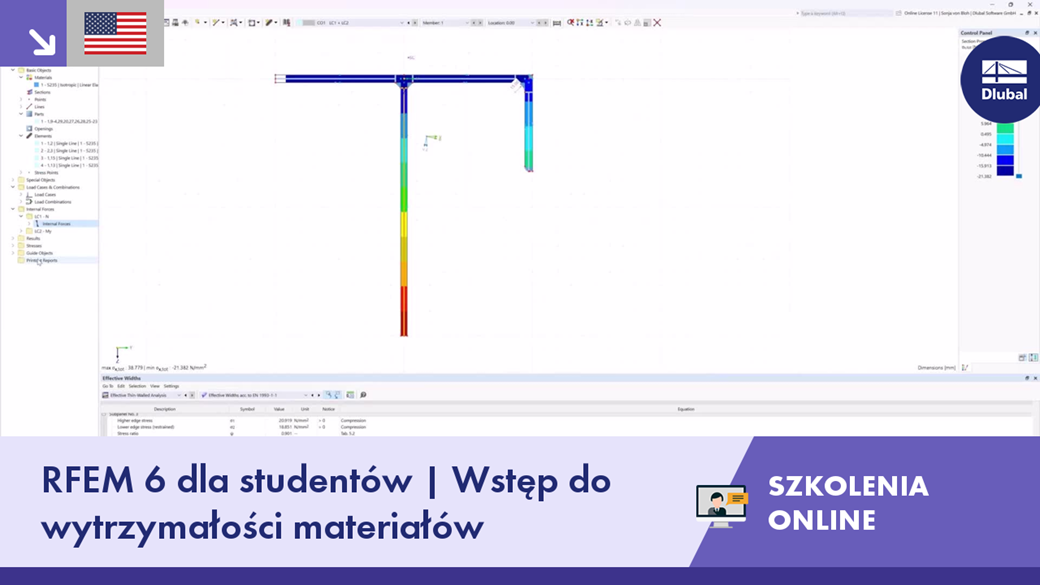 RFEM 6 dla studentów | Wstęp do wytrzymałości materiałów | 17 kwi 2024