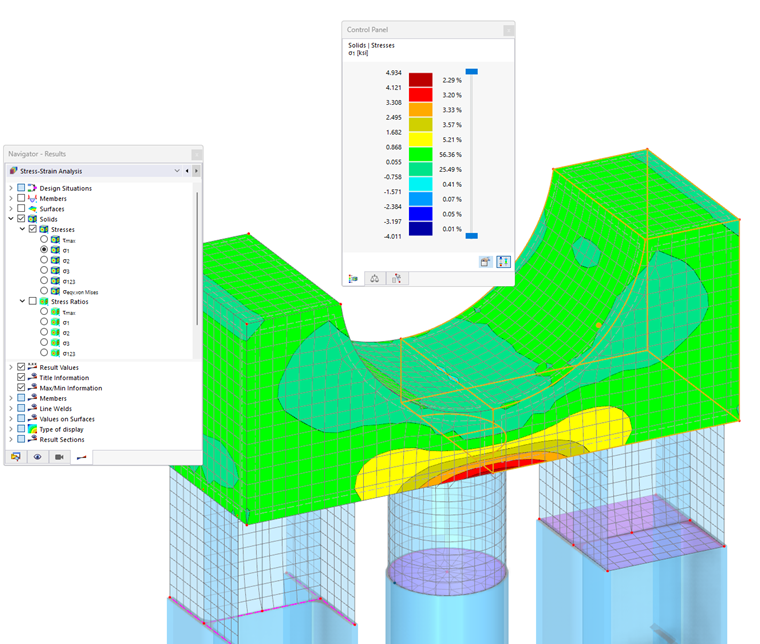 Wizualizacja naprężeń w bryłach