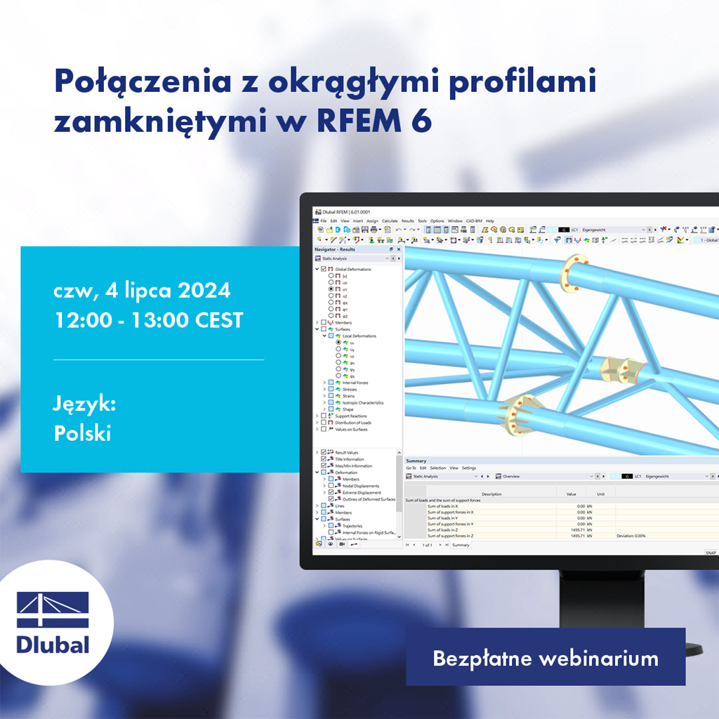 Połączenia z okrągłymi profilami zamkniętymi w RFEM 6