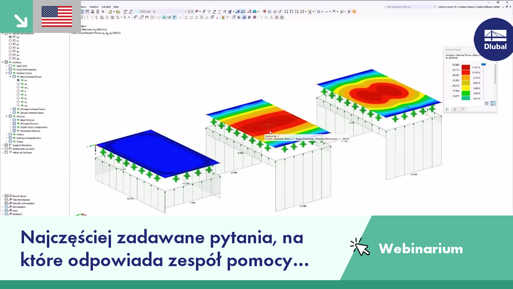 Szczegółowe odpowiedzi na najczęstsze pytania z lipca 2024 r. opracowane przez zespół wsparcia technicznego firmy Dlubal, przedstawione w seminarium internetowym.