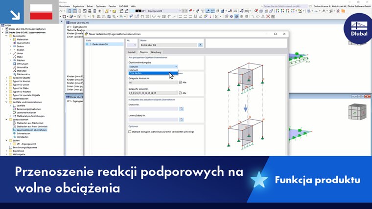 Wizualizacja konwersji reakcji podporowych na obciążenia wolne w konstrukcjach budowlanych