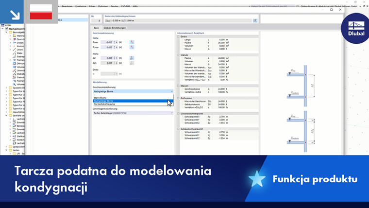Prezentacja modelowania stropu z elastyczną płaszczyzną w celu symulacji rzeczywistych odkształceń konstrukcji