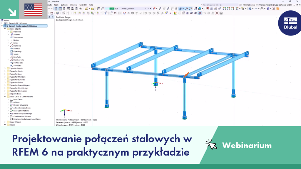 Obliczanie połączenia stalowego na podstawie praktycznego przykładu w oprogramowaniu RFEM 6. Wizualizacja opracowywania praktycznego scenariusza.