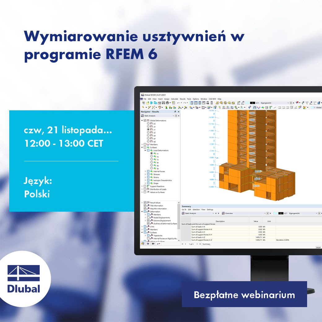 Wymiarowanie usztywnień w programie RFEM 6