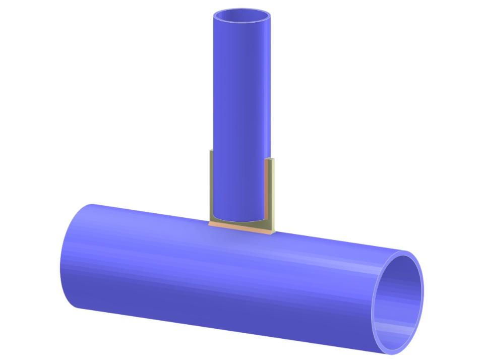 Model 005208 | Kratownica | Połączenie T | Pionowe połączenie z pasem z podciętą blachą węzłową