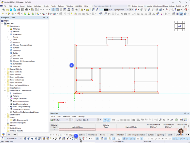 Generowanie linii środkowych ścian