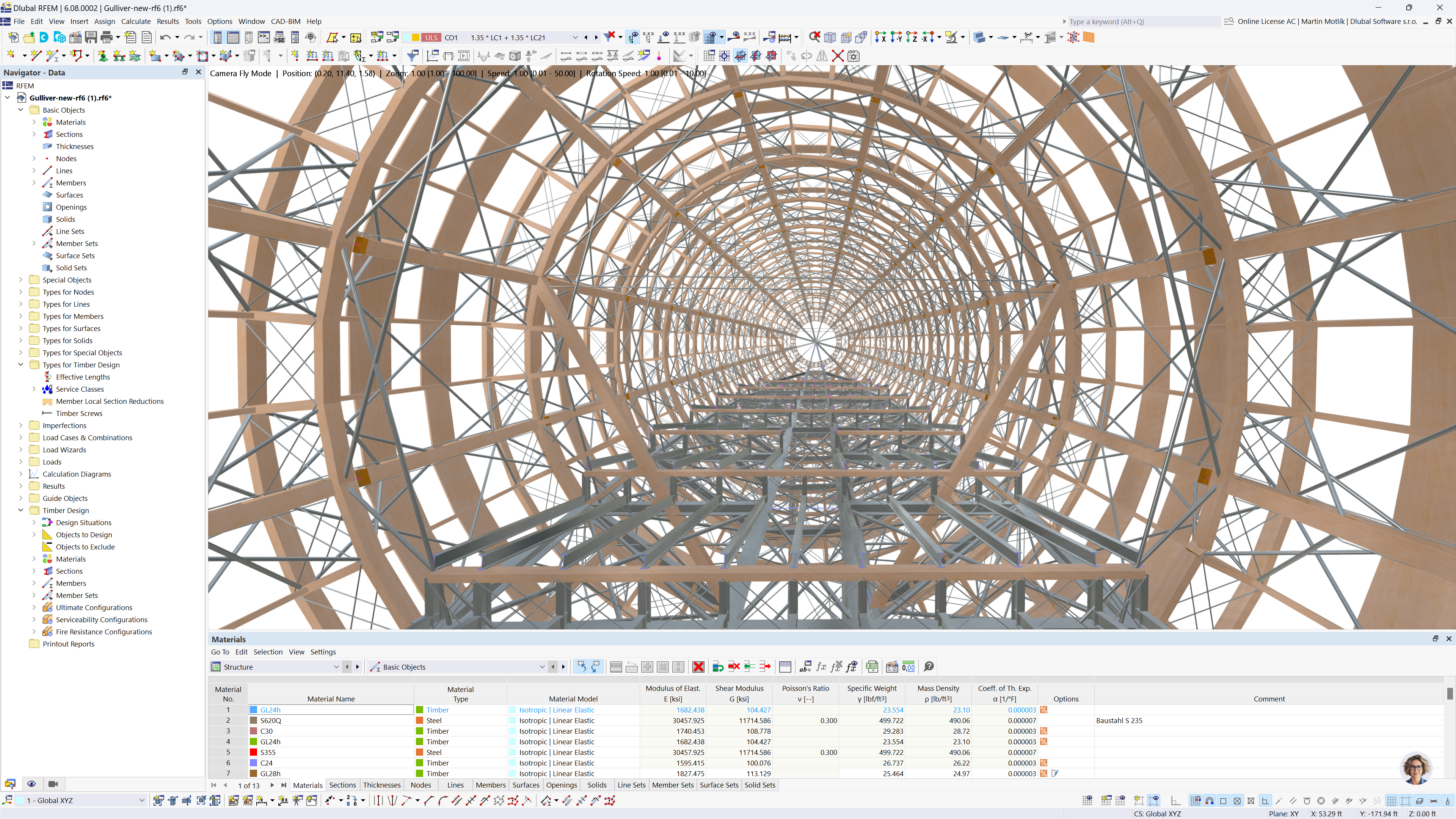 Projektowanie konstrukcji drewnianej w projekcie klienta przy użyciu oprogramowania inżynierskiego.