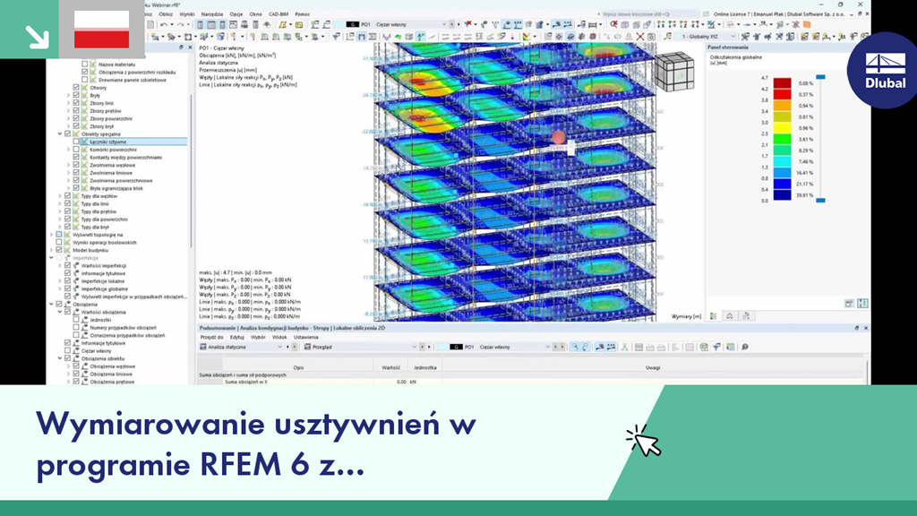 Wymiarowanie usztywnień w programie RFEM 6 z wykorzystaniem rozszerzenia Model budynku