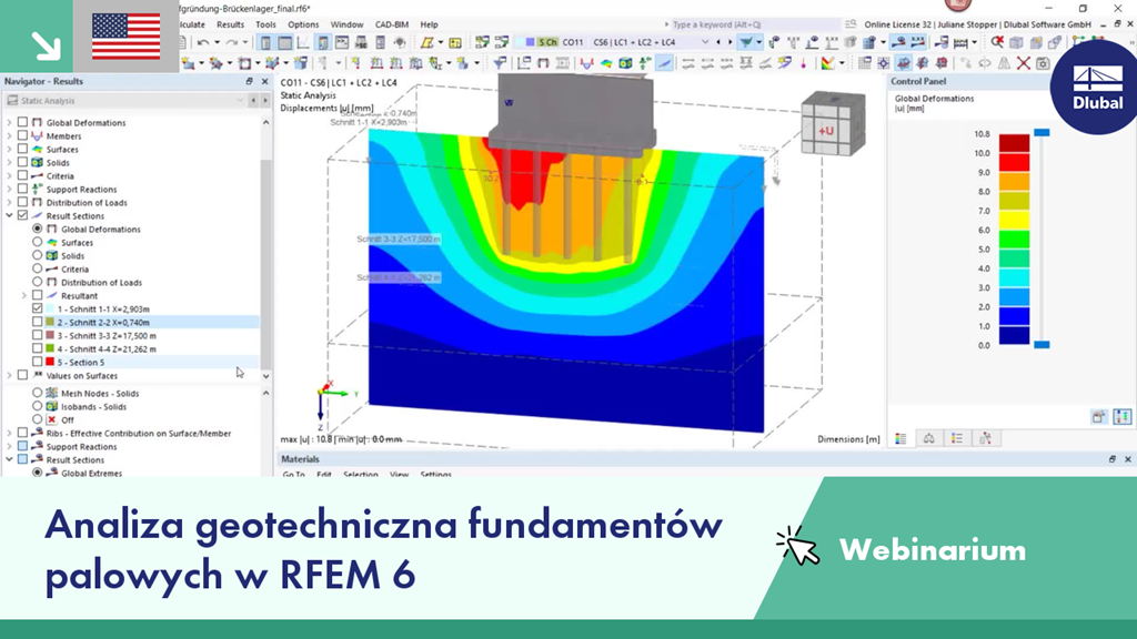 Webinarium dotyczące analizy geotechnicznej fundamentów palowych za pomocą oprogramowania RFEM 6.