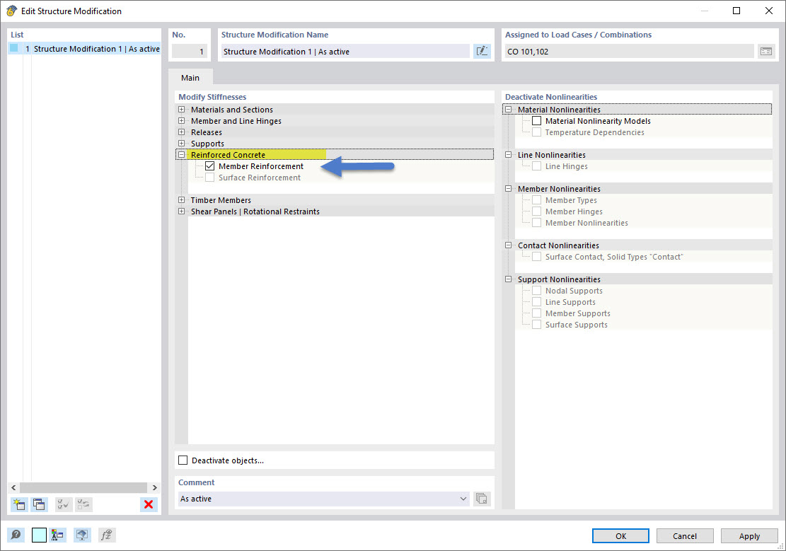 Reprezentacja schematyczna | Integracja zbrojenia w analizie