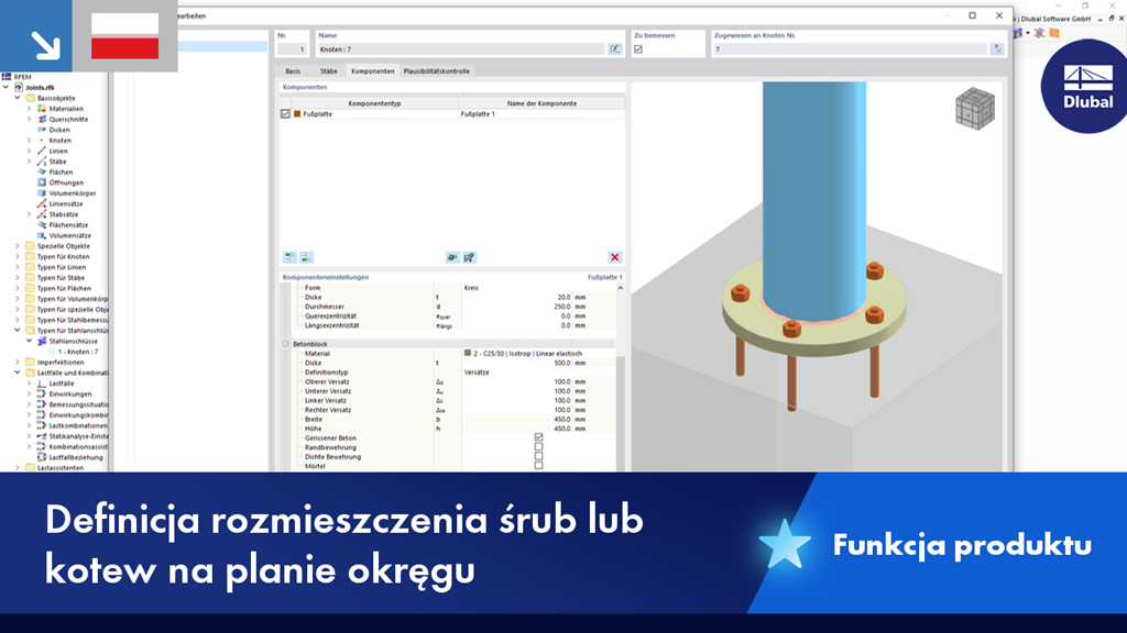 Kreisförmige Anordnung von Schrauben mit RFEM-Add-on 'Stahlverbindungen'