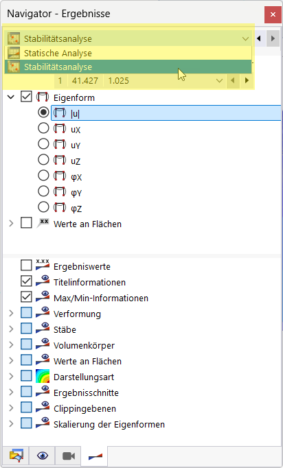 Postać wyboczeniowa wspornika do przedstawienia analizy stateczności konstrukcji