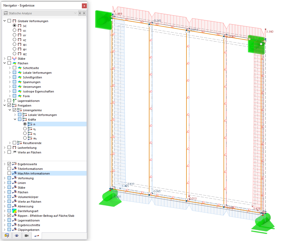 Wizualizacja przepływu ścinania i sił działających na drewnianej ścianie