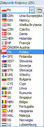 Rysunek przedstawia różne załączniki krajowe do dostosowywania norm w projektach budowlanych.