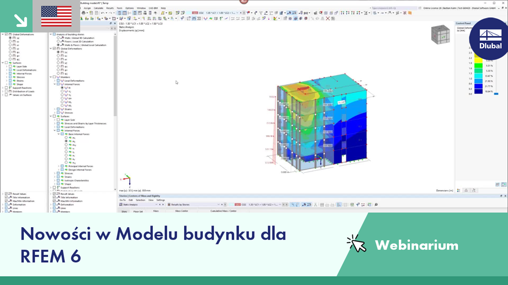 Webinarium prezentujące nowe funkcje i aktualizacje w modelach budynków przy użyciu oprogramowania RFEM 6.