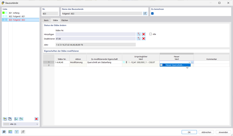 Zarządzanie i dostosowywanie właściwości konstrukcyjnych w modelu etapowania budowy.