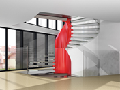 Nowoczesne schody wykonane z połączenia stali i szkła, idealne do współczesnych wnętrz.